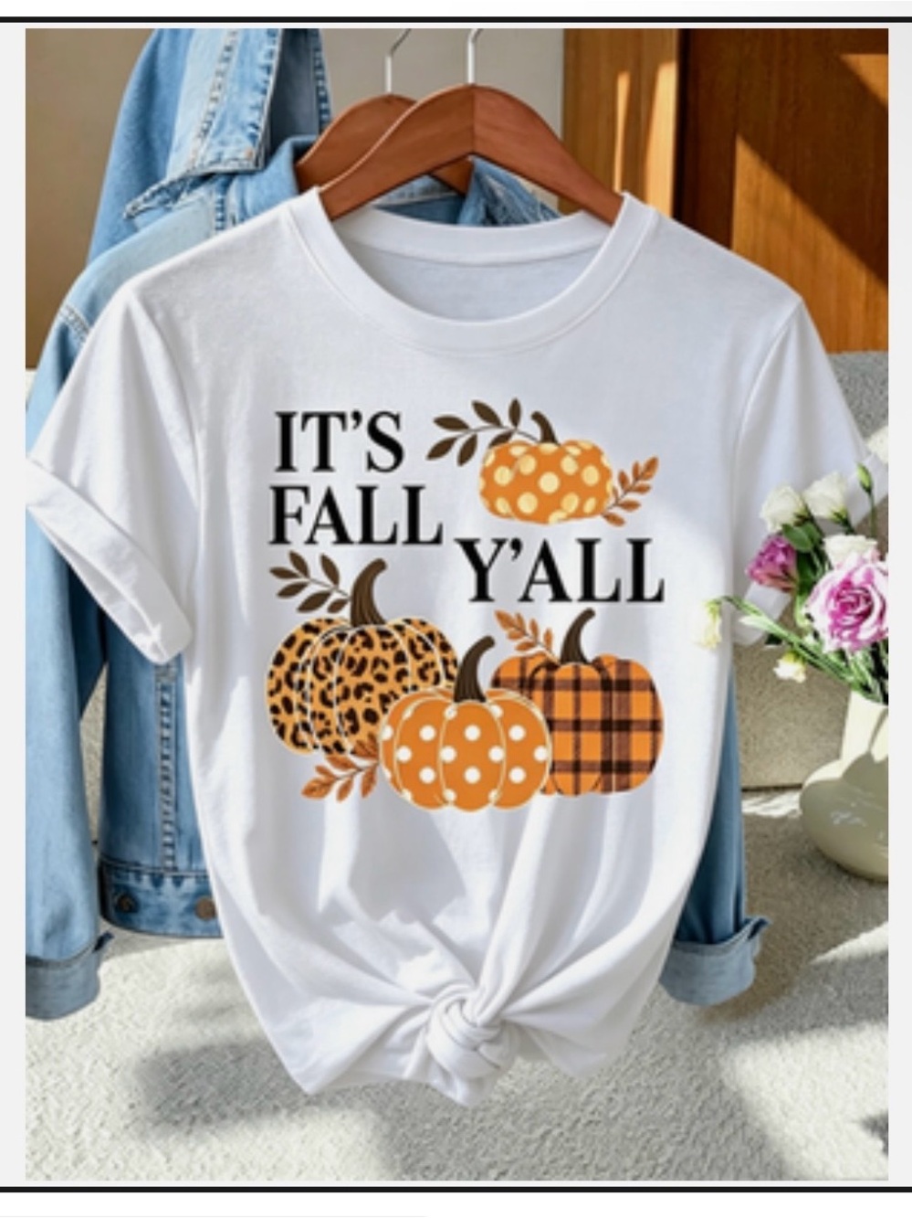 Kids 'It's Fall Y'all' White Graphic Tee